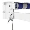 Retractable Awning Blue and White 3x2.5 M Fabric and Aluminum