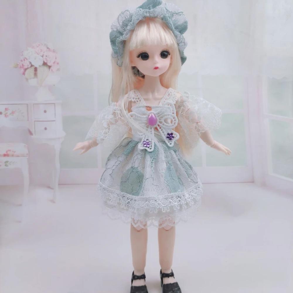 Oblečení pro 1/6 BJD panenku Roztomilé šaty Sukně Pokrývka hlavy 30cm Princezna Panenka Ležérní Kostým Oblečení Doplňky pro panenky Dívka DIY Hračka Dárky
