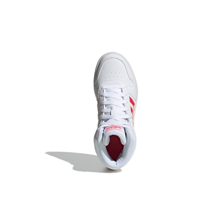 Adidas Hoops 2.0 Mid Signal White Pink Kids FW7610