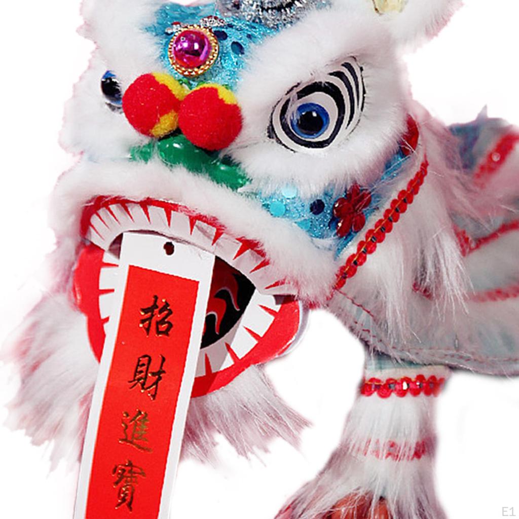 Păpușă Dansul Leului Chinezesc Amuzant An Decor Meșteșuguri Marionetă Mână Ață