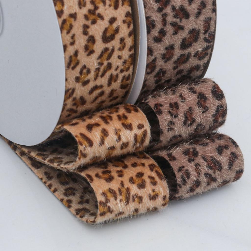 1PC Double Sided Leopard Print with Thickened Straight Ribbon Make Bowknots Accessories Material Handmade Eopard Cow Printed