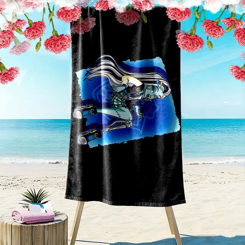 Frankie Stein Print Beach Towel, Large Soft Quick Dry Towel for Beach Camping Swimming