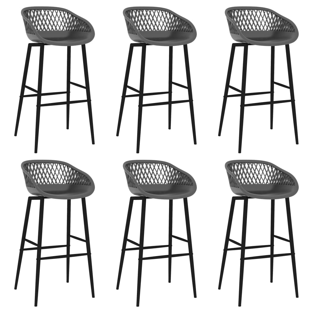 7 Piece Bar Set in Black and Gray