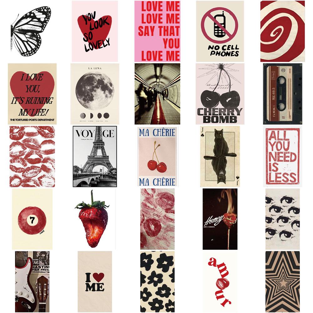 50 Creative Women Posters Stickers: Y2K Style for DIY Journals & Phone Decals