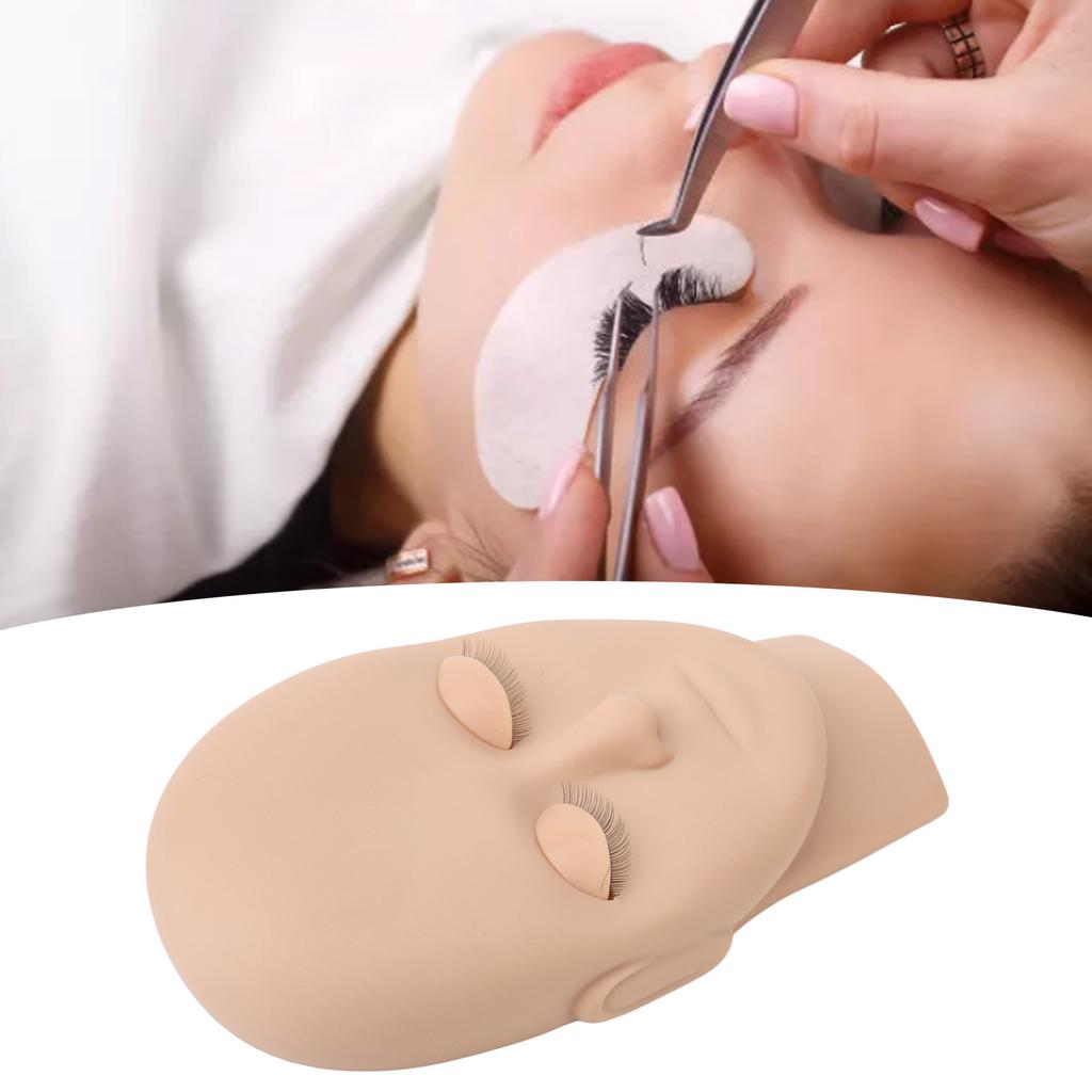 Lash Mannequin Head Reusable   Rubber Replaced Eyelids Mannequin Head for Lash Extension Practice