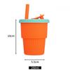 Outdoor Creative New Contrasting Color Silicone Straw Cup, Anti-fall Children's Drinking Cup, High-looking and Environmentally Friendly Water Cup