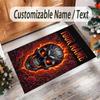 Gothic Theme Crystal Velvet Floor Rug Personalized Custom Name Text Warm Carpet Home Decoration