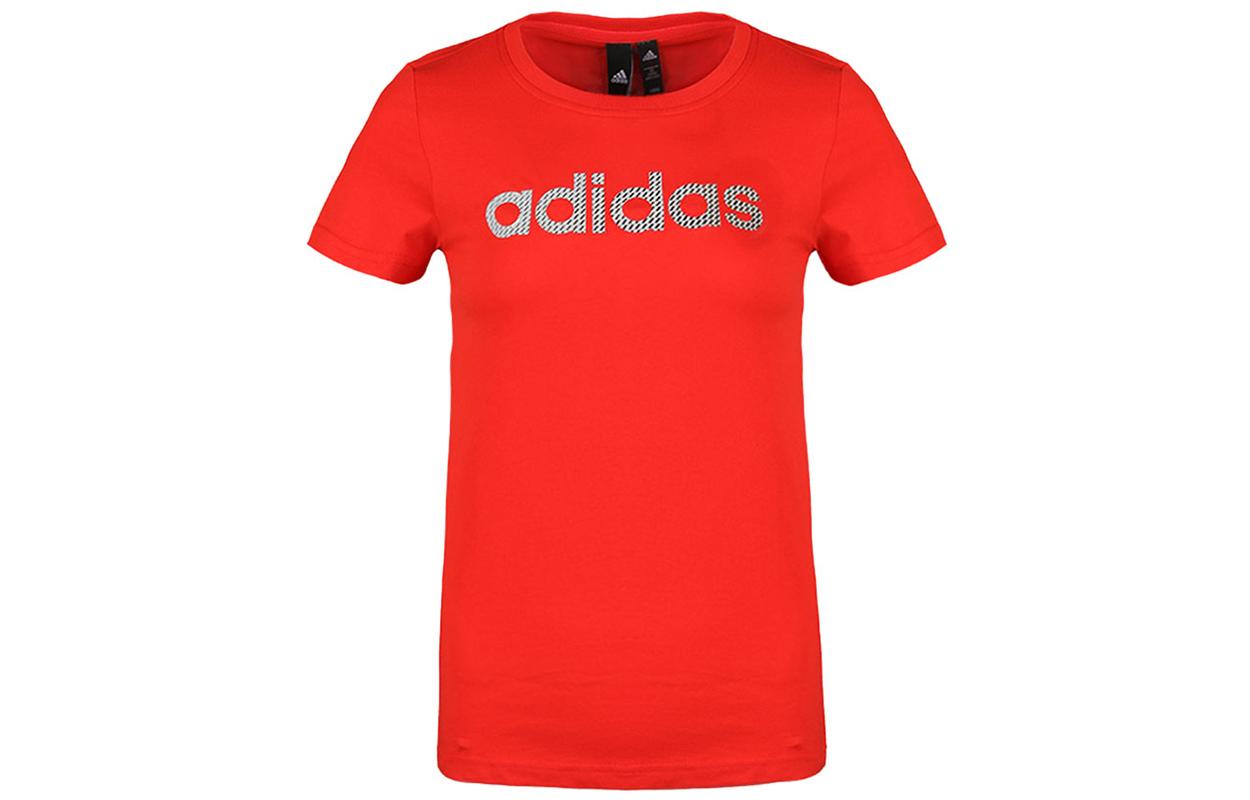 

Adidas T Shirts Women s Red Crew Neck Moderate Straight Fit DY8695 S