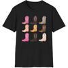 Colorful Cowboy Boots Unisex Softstyle T-Shirt, Western Fashion Tee, Country Music Shirt, Cowgirl, Summer Casual Wear
