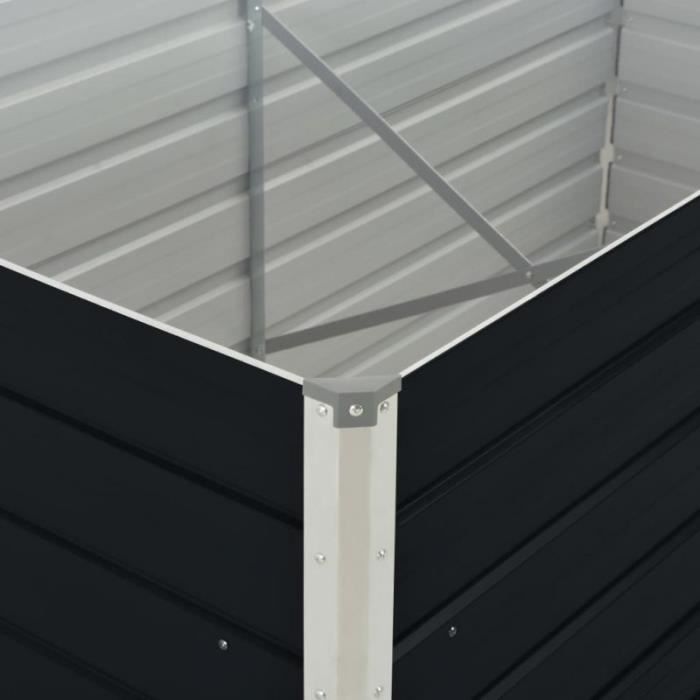 VidaXL Jardinière 160 x 80 x 45 cm Acier galvanisé Anthracite