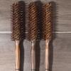 Small Round Hairbrush with Boar and Nylon Bristles Perfect for Blow Drying and Styling Short Thin Fine Hair
