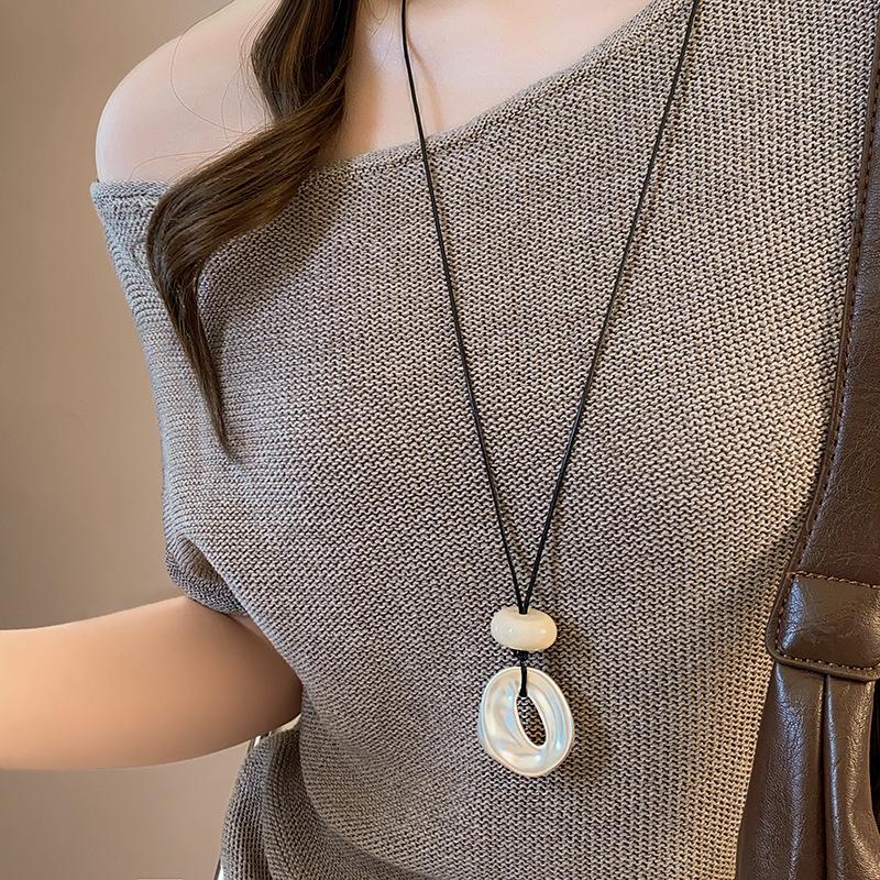 New Irregular Pendant Necklace for Women Exquisite Simple Rope Chain Long Necklace Adjustable Casual Versatile Accessories Gifts