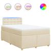 VidaXL Sommier à lattes de lit avec matelas Crème 120x200 cm Tissu 3288966