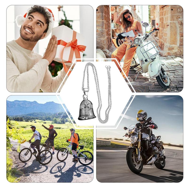 Vintage Ornament Motorcycle Bell Hanger Charm Riding Bell Necklace for Men Motorcycle Accessories Jewelry  Lucky Ornament
