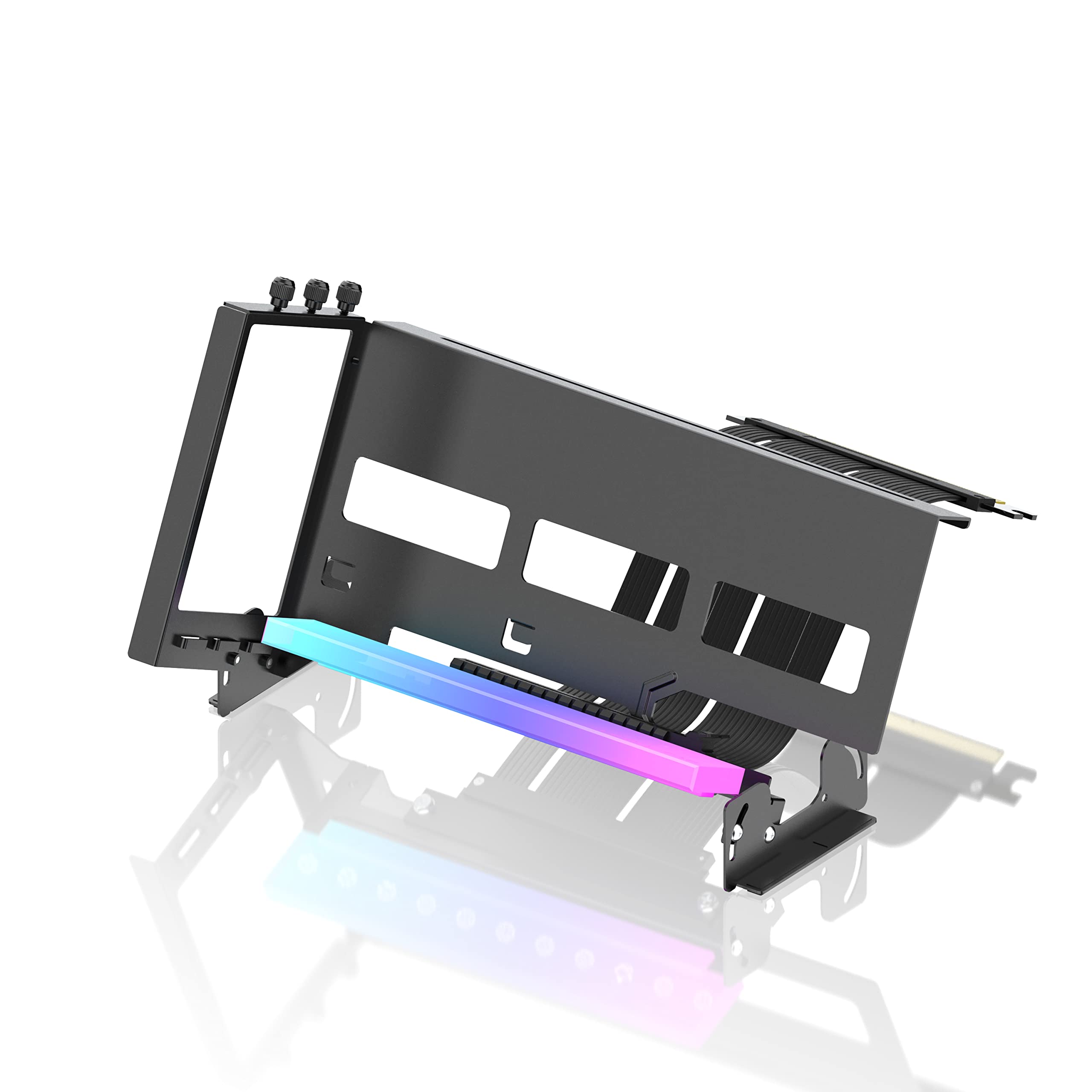 

New RGB Vertical GPU Bracket Adjust Vertical Graphics Card Holder ARGB 5V 3 Pin LED Light Sync PCIe X16 Gen4 Riser Cable 90 Degree Right Angle 17cm