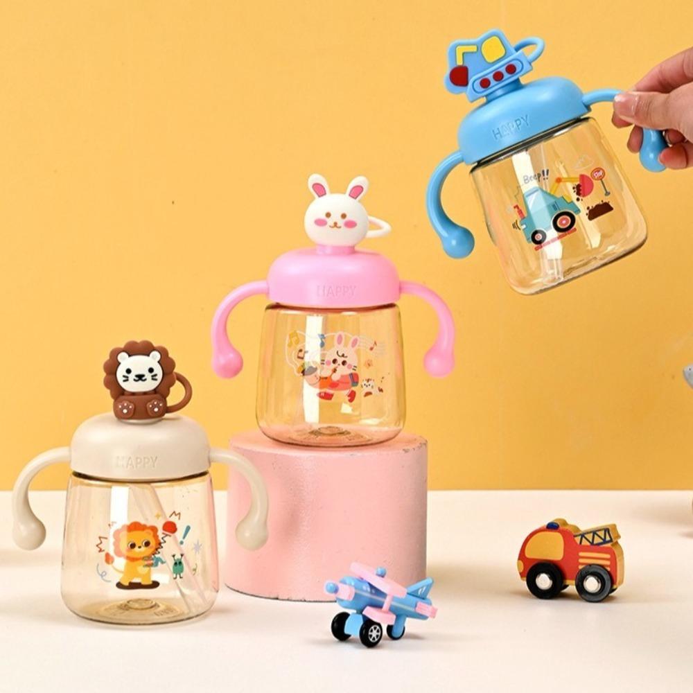 with Straw Baby Drinking Cup Cartoon Toddler Milk Cup Cute Baby Feeding Bottle Baby