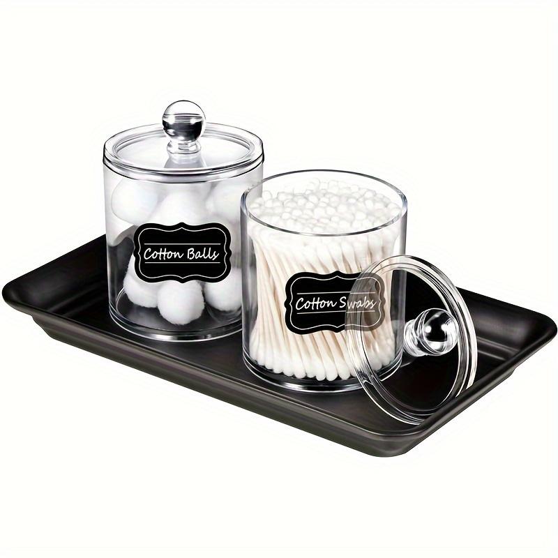 2pcs Transparent Plastic Medicine Can Set, Makeup Storage Box Cotton Balls, Cotton Swabs, Cotton Pads Storage