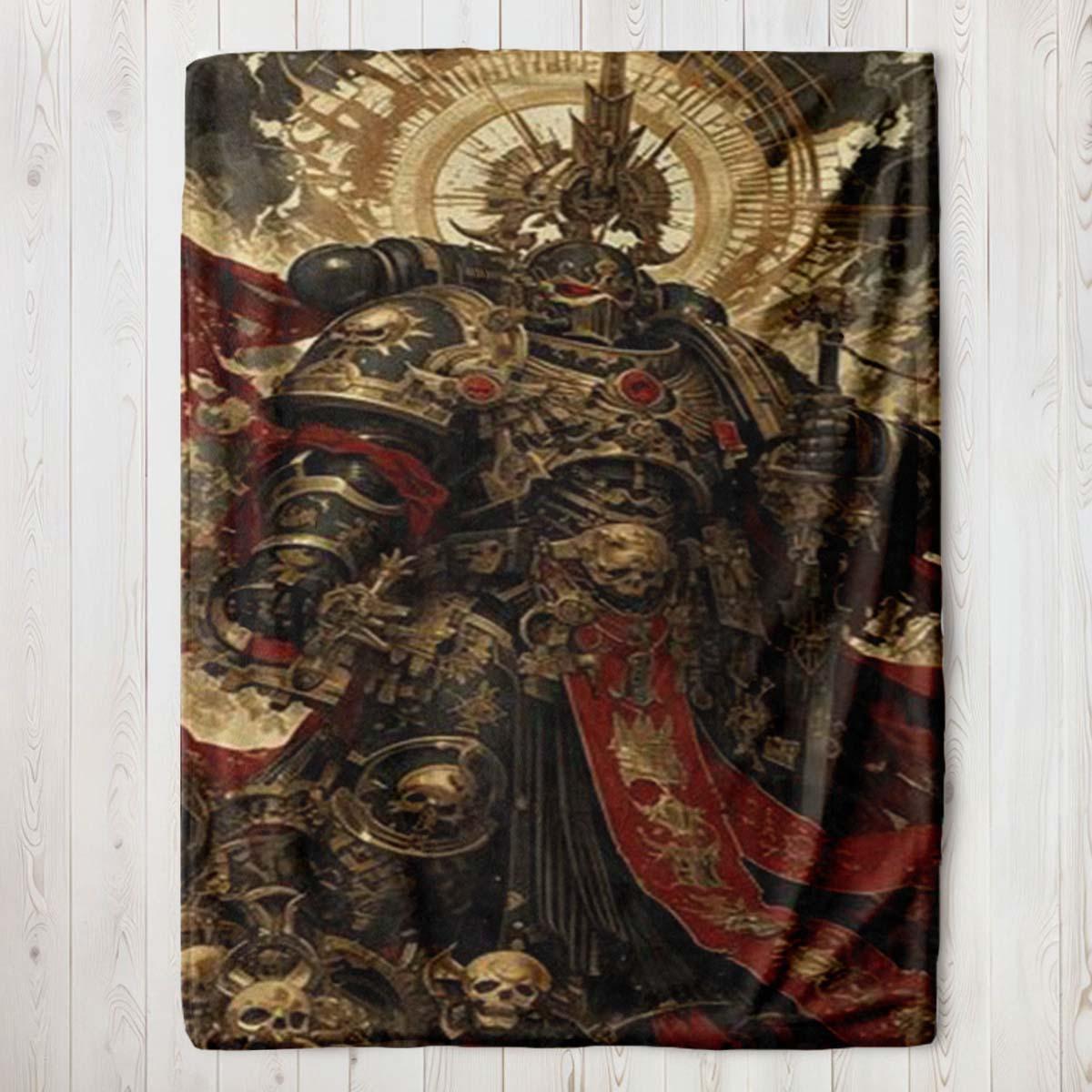 Epic Warrior Armor Blanket, Soft Cozy Throw with Detailed Fantasy Design, Perfect Gift for Gamers and Sci-Fi Enthusiasts 130x150cm