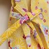 COSSA Jinbei Suit for Sizes and Short Made in Suitable for Fireworks and Elastic Hemp Leaf Pattern Size Girls, Kids, 110, 120, 130, 140, 150, Sleeve,
