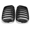 Pair Double Slat Replacement Racing Grill Grille For BMW 1 Series F20 F21 LCI 120i 2015- Car Front Bumper Kidney Grilles