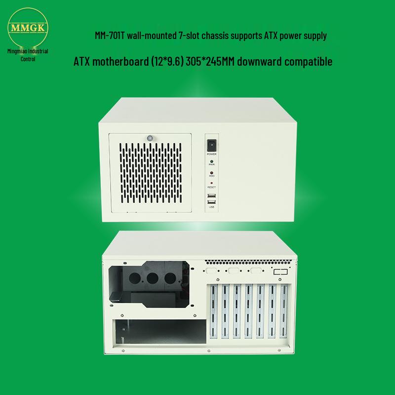 

7-Slot Wall-Mounted Industrial ATX Server & CNC Control Chassis with Phoenix Terminal