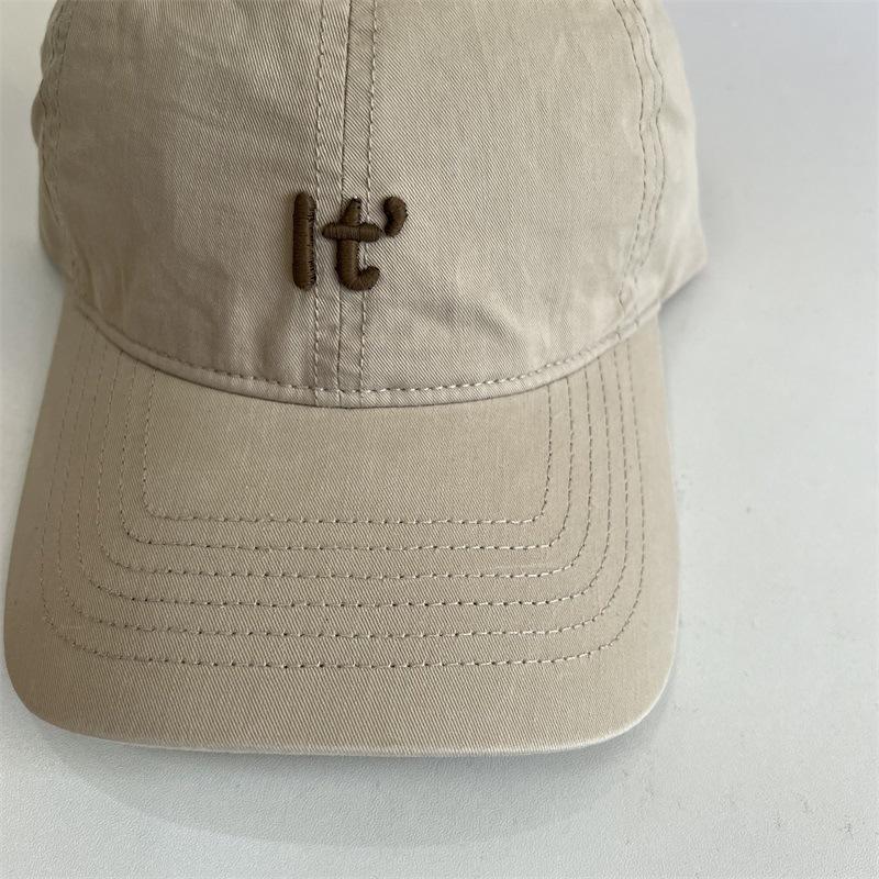 Soft Top Baseball Cap Women's Simple Trendy Letter Embroidered Peaked Cap Showing Face Small Pure Cotton Casual Versatile Sun Hat Men