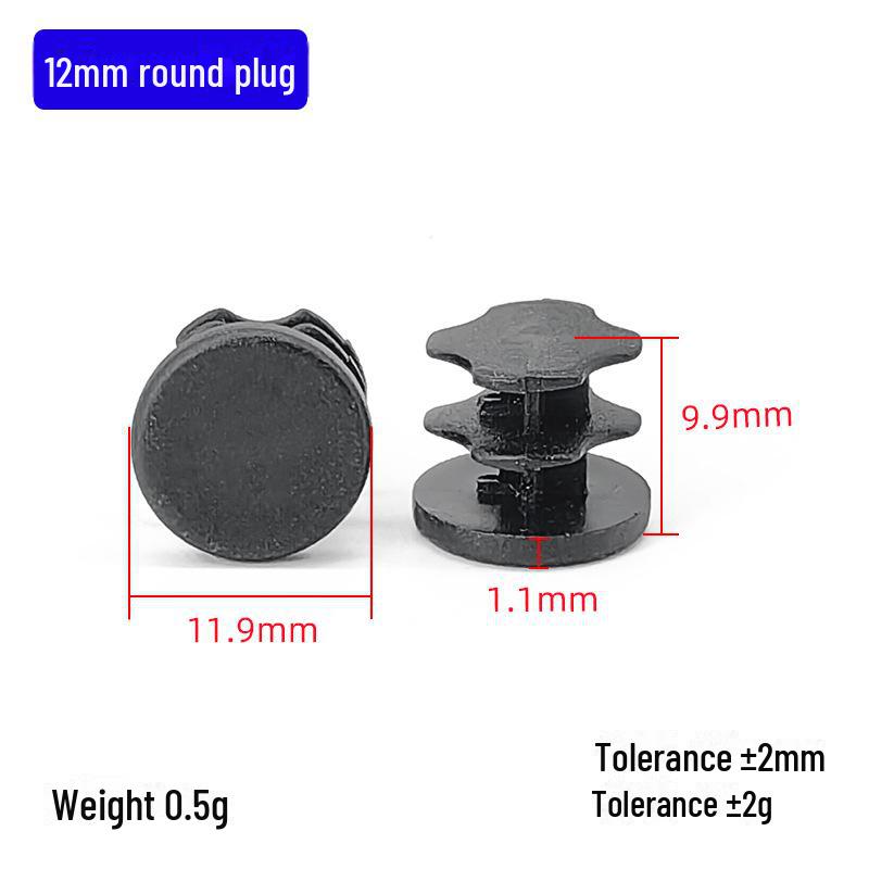 Diyami Усиленная круглая трубка Пластиковая пробка для ног 12mm