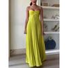 Women's Solid Color Tube Top Pleated Dress Sleeveless Fashion New Women