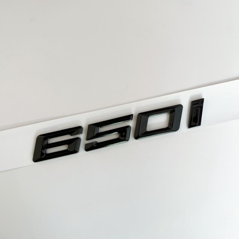 New Font Numbers Letters 630i 635i 640i 645i 650i Top ABS Emblem for BMW 6 Series Car Trunk Nameplate Logo Sticker Black Chrome
