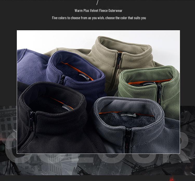 8918A Men's Thickened Fleece Outdoor Jacket - Autumn/Winter Sherpa Style