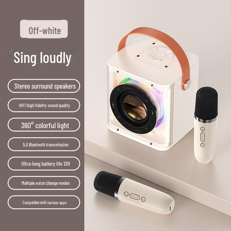 

Bluetooth-динамик с высококачественным звуком, портативным микрофоном и светодиодной подсветкой для танцевальных вечеринок Pure speaker покинуть белый