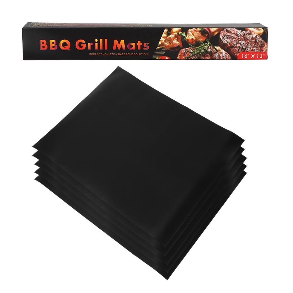 5PCS BBQ Mats Reusable Grill Cooking Pad for Household Kitchen Outdoor Barbecue Use