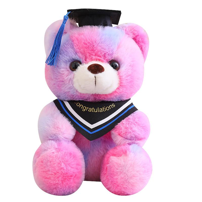 Nice 16 Styles Kawaii Dr. Bear Plush Toys Stuffed Soft Colorful Teddy Animal Dolls Graduation Birthday Gifts For Students Girls