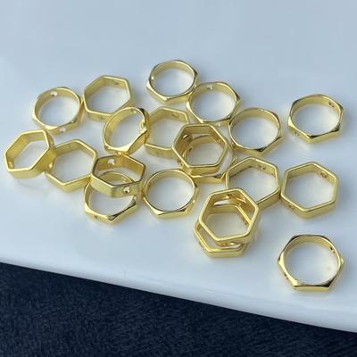 Sechseckige Perlenkappe mit Spulenbasis für handgefertigten Kristallperlen-Abstandshalter Schmuck