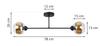 Asturia Black Ceiling Lamp 2-Flat Golden Lamp E27
