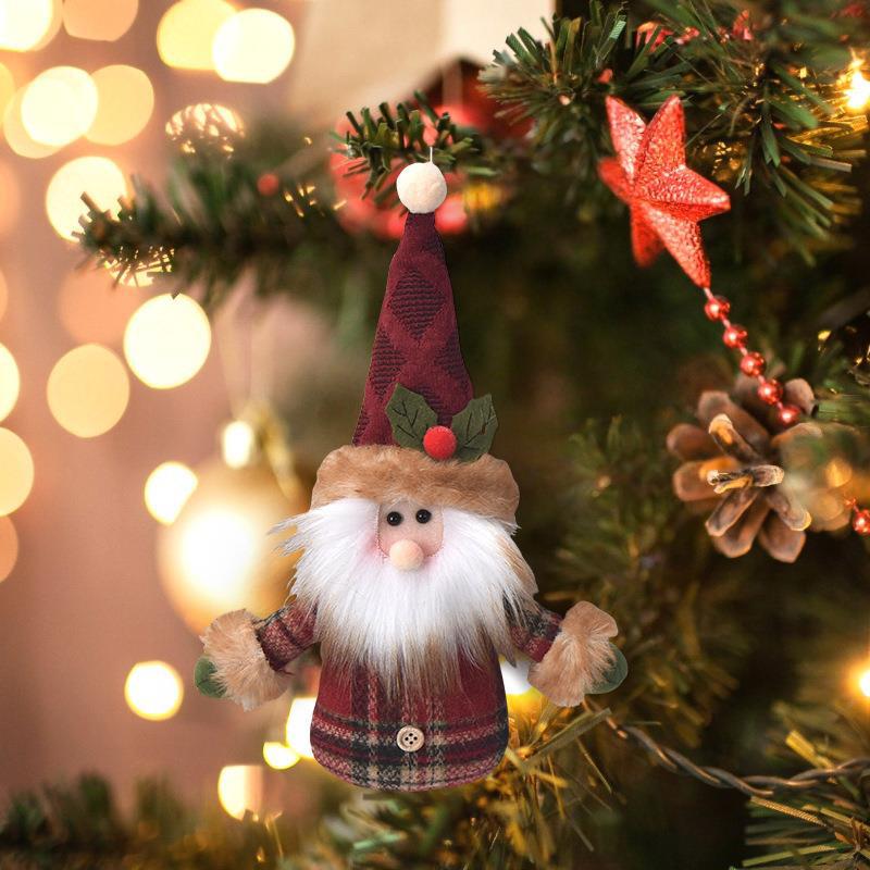 Christmas Decorations Retro Pendant Doll Old Man Snowman Elk Doll Ornaments 3D