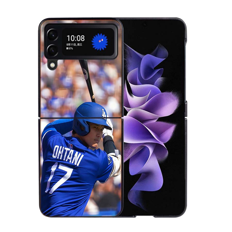Baseball Player Otani Phone Case For Samsung Z Flip 7 6 5G Galaxy Z Flip4 Z Flip5 Z Flip3 Coque Black Hard PC Shell Protective C