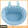 Front Handlebar Bicycle Basket Adjustable Traditional Bicycle Basket Multifunction Hand Woven Bike Basket for Kids Children Bike