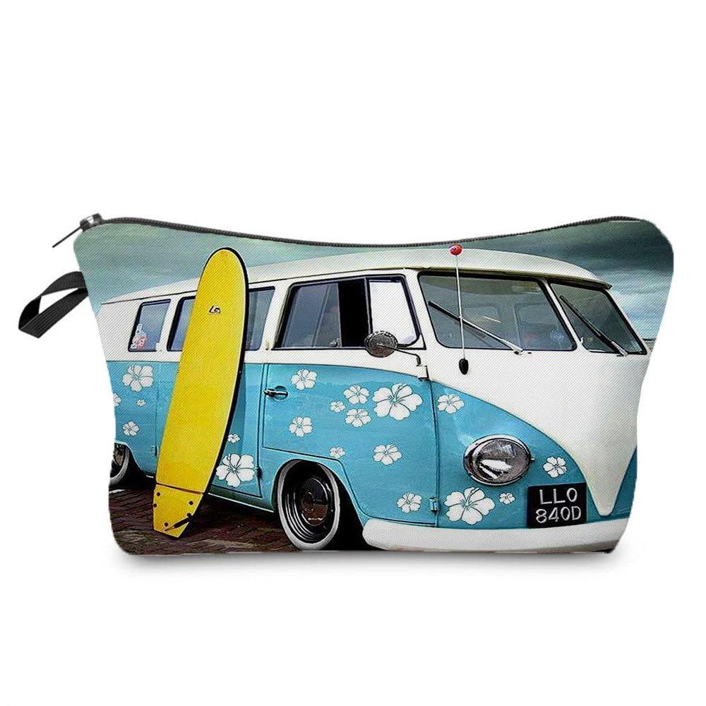 Damen Ozean- und Strand-Print Kosmetiktasche Toilettenartikel Organizer Reiseaufbewahrungsetui 6414