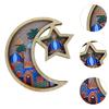 Moon Star Decorative Serving Tray Luxury Tableware Platter Ramadan Party Centerpiece for Home Decor