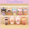 9pcs Creative Cat Head Overalls Girl Model Doll Ornament Set For Collectors