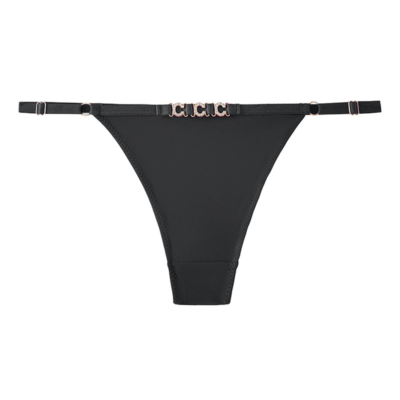 

Женское нижнее белье с низкой посадкой, с сексуальными тонкими бретельками и надписью, сексуальное нижнее белье L чёрный