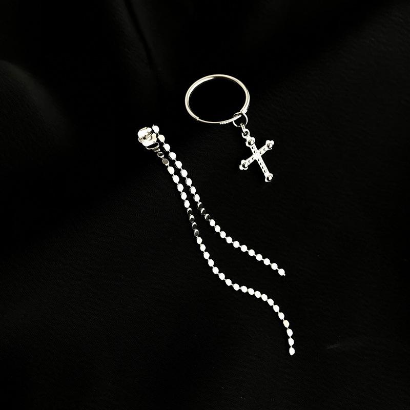 Asymmetrical Chain Earrings Femininity Simple New Internet Celebrity Temperament Fashion Versatile Long Fringed Ear Chain Hair