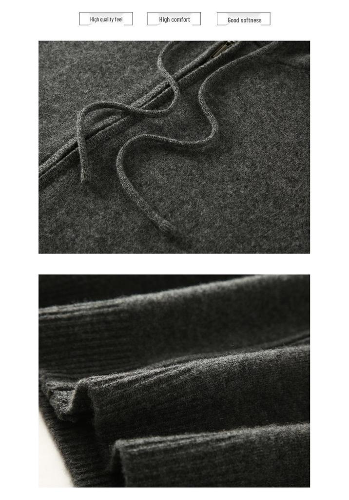2026 Autumn Soft Pure Wool Hooded Knit Vest - Casual, Skin-Friendly, Loose Zipper Top