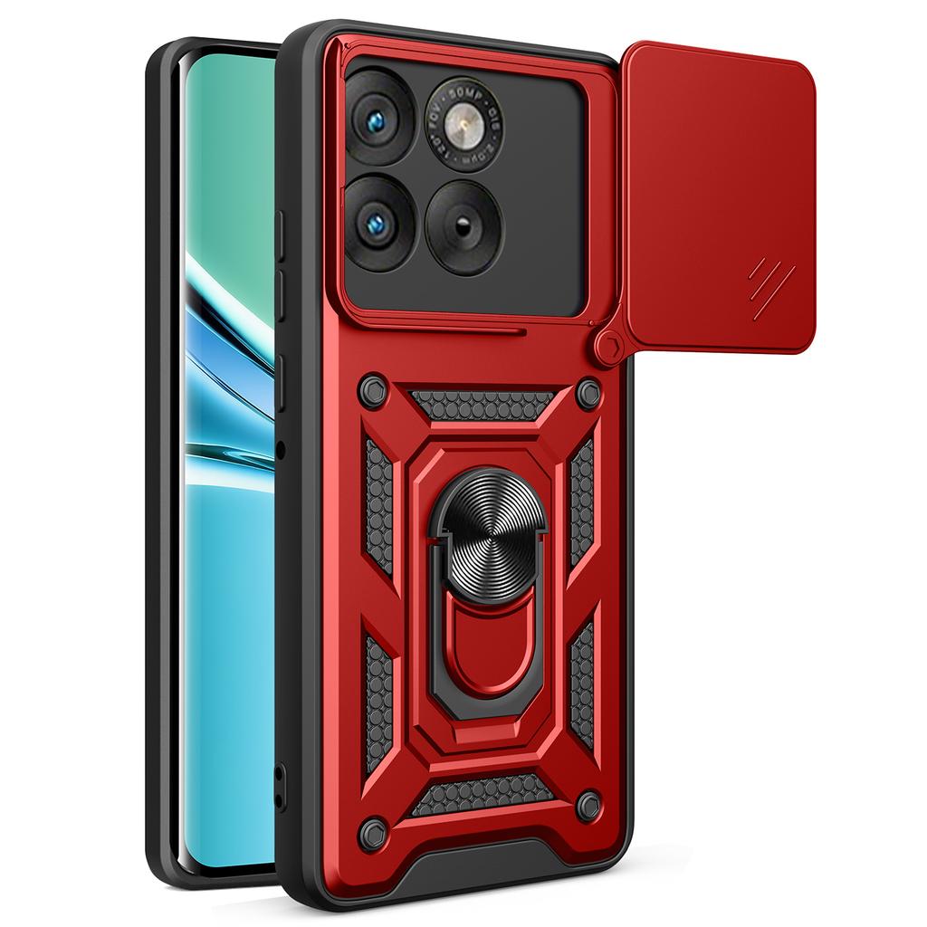 For Motorola Edge 70 5G Case with Slide Camera Lid PC + TPU Kickstand Phone Cover