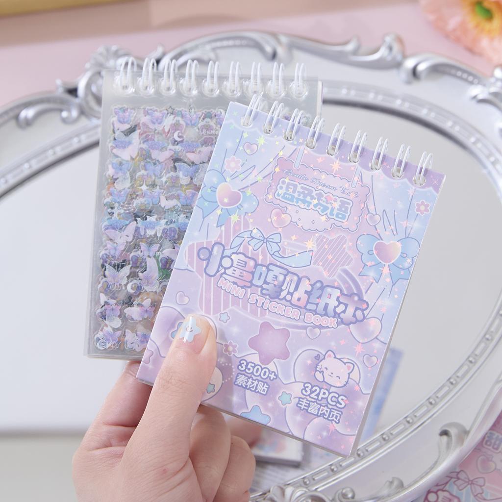 32sheets Kawaii Mini Sticker Die-cutting Sticker book Kpop Toploader Decorative Stickers Nail Sticker Set Stationery