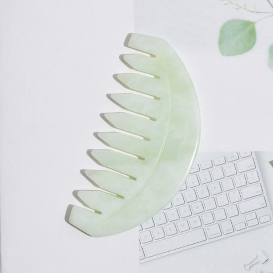 Jade Comb Scratchless Hurtless to Scalp Stone Jade Stone Guasha Comb for Hair