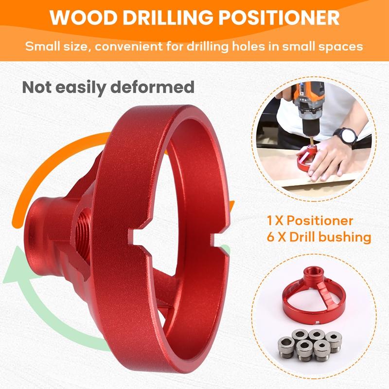 A96I-90 Degree Drill Guide 5/6/7/8/9/10Mm Drill Bit Hole Puncher Locator Jig Hinged Hole Opener Woodworking Tools