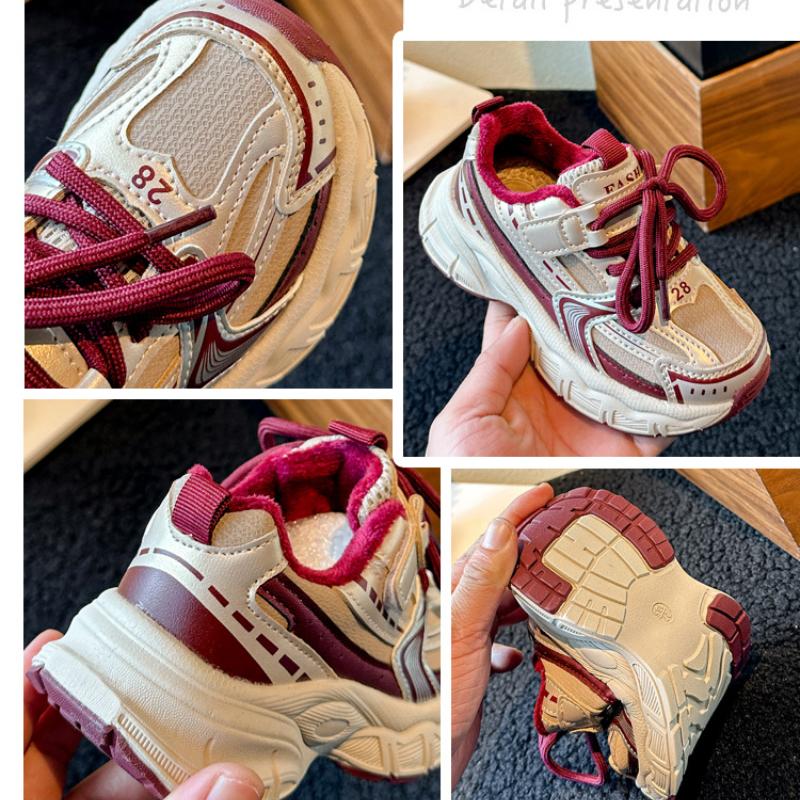 Winter Hot-selling Boys and Girls Plus Velvet Warm Fashion Casual Soft-soled Sports Shoes