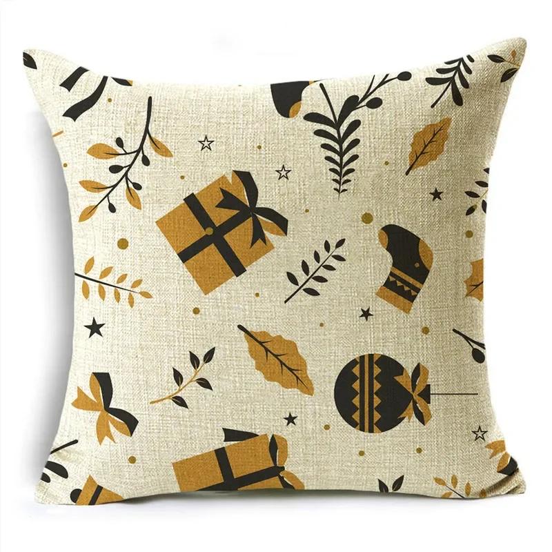 Frohe Weihnachten Pflanzen-Serie Kissenbezüge 40/45/50cm Santa Rentier Schneeflocken Kissenbezug für Sofa Couch Heimdeko